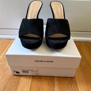 Veronica Beard Elegant Black Platform Sandals